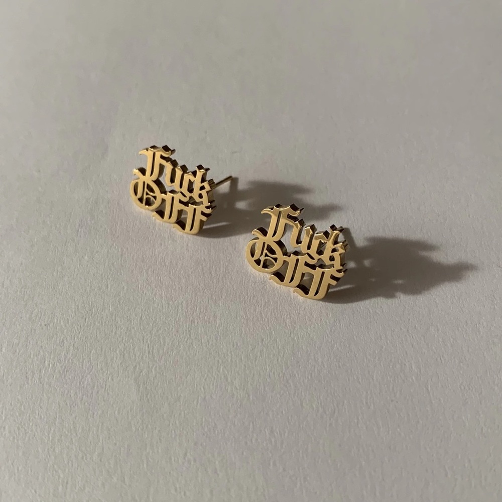 NEXT SLIDE
FUCK OFF Stud Earrings
